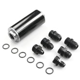 Inline Fuel Filter High Flow 100 Micron Cleanable AN6 AN8 AN10 Adapter Universal